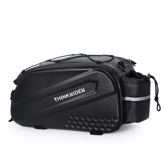 14L Bicycle Hard Shell Hunch Waterproof PU Bike Tail Bag Black