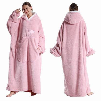 Oversized Hooded Fleece Blanket for Adults