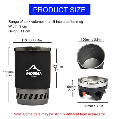 All-in-One Camping Cooking System with Heat Exchanger Black