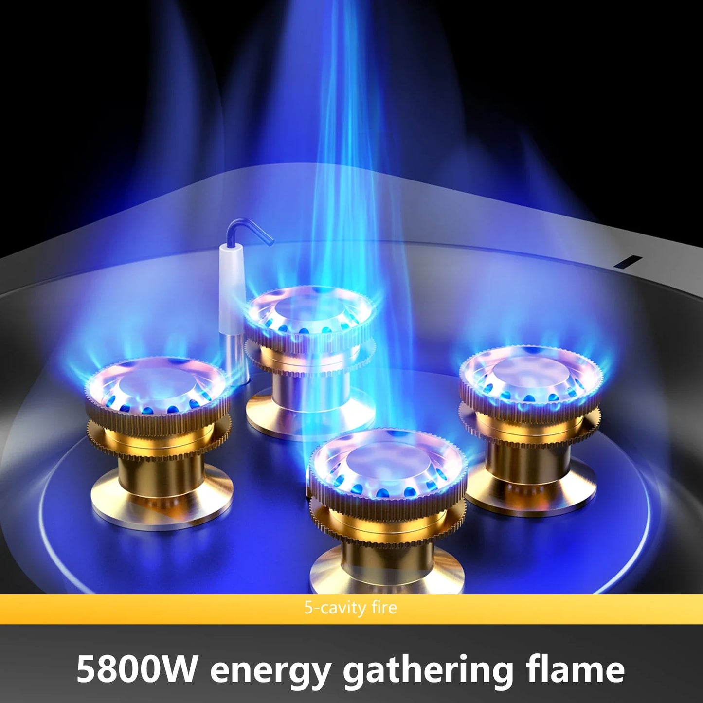 5800W Camping Gas Stove High Firepower Cassette Green