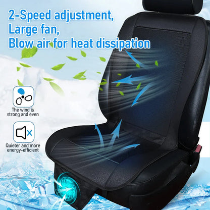 Spacer Car Cooling Seat Cushion–8-Fan Ventilation System Black