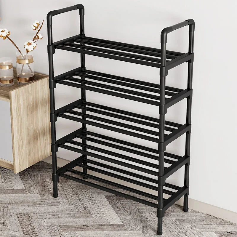 Simple Shoe Rack – Space-Saving Black Shoe Shelf(5Layers)
