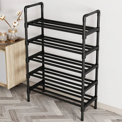 Simple Shoe Rack – Space-Saving Black Shoe Shelf(5Layers)