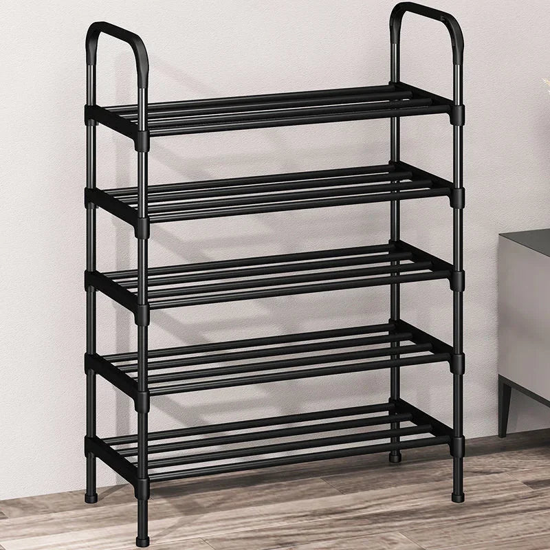 Simple Shoe Rack – Space-Saving Black Shoe Shelf(5Layers)