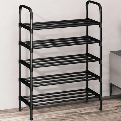 Simple Shoe Rack – Space-Saving Black Shoe Shelf(5Layers)