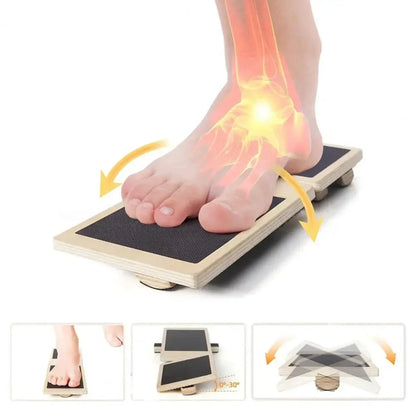 Wooden Single Leg Balance Board Ankle Strengthener Brown