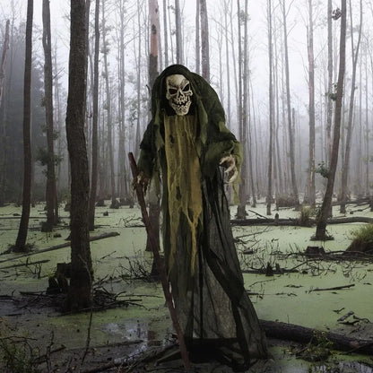 Skeleton Reaper Animatronic Halloween Decor with Lights & Sound