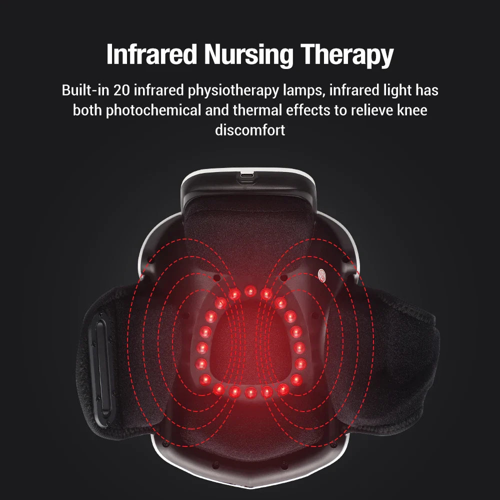 Smart Heated Knee Massager Infrared Therapy & Vibration White