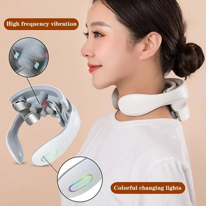 Upgraded Smart Neck & Shoulder Massager Heated Cervical Therapy White