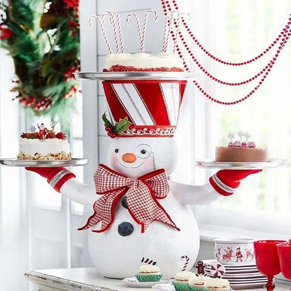 Snowman Rack Double Layer Dessert Tray