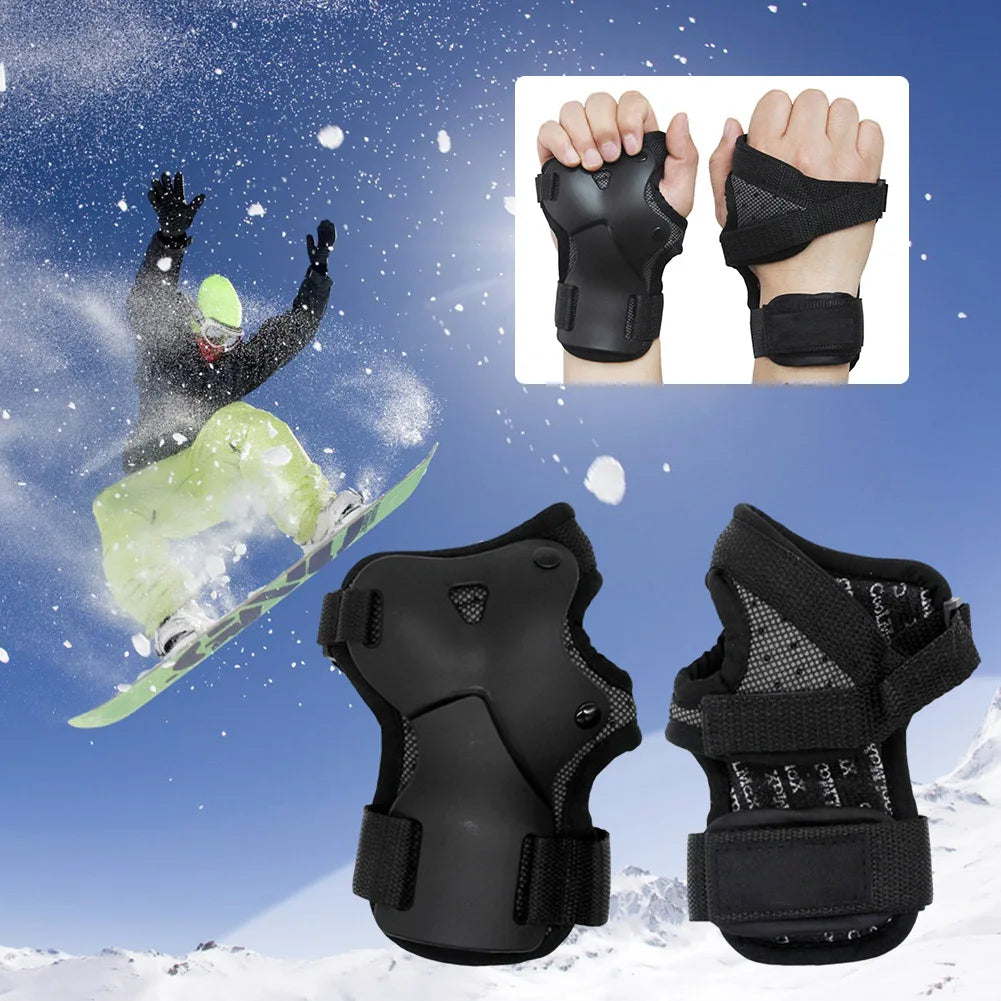 Snowboard & Ski Wrist Guard Impact-Resistant Protective Gear Black