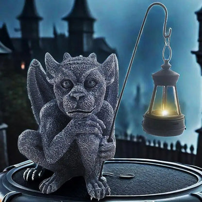 Solar Gargoyle Statue Outdoor Garden Decor Figurine