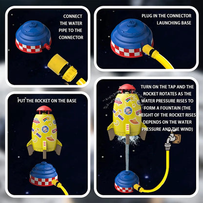 Space Jet Sprinkler Spinning Water Toy for Kids