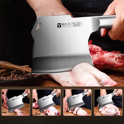 Heavy-Duty Forged Bone Cutting Knife – Thickened & Weighted Cleaver