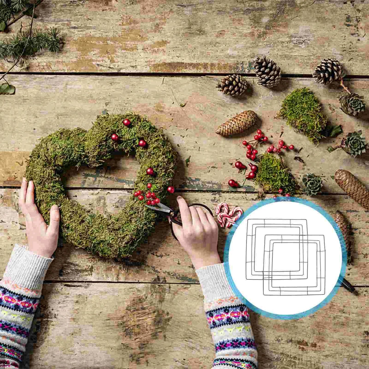 Square Macrame Ring Wire Wreath Forms