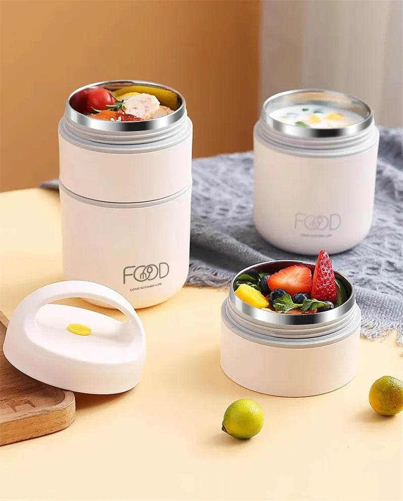 Stainless Steel Thermal Lunch Box with Insulated Bag