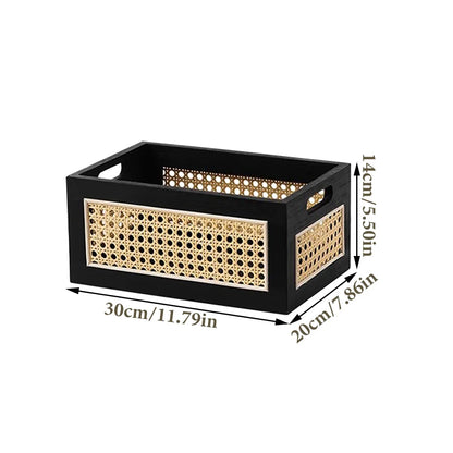 Wooden Storage Basket Large Organizer Box