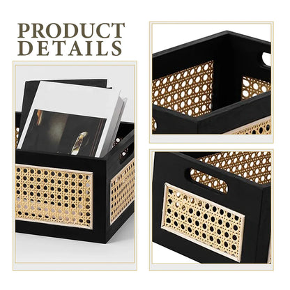 Wooden Storage Basket Large Organizer Box