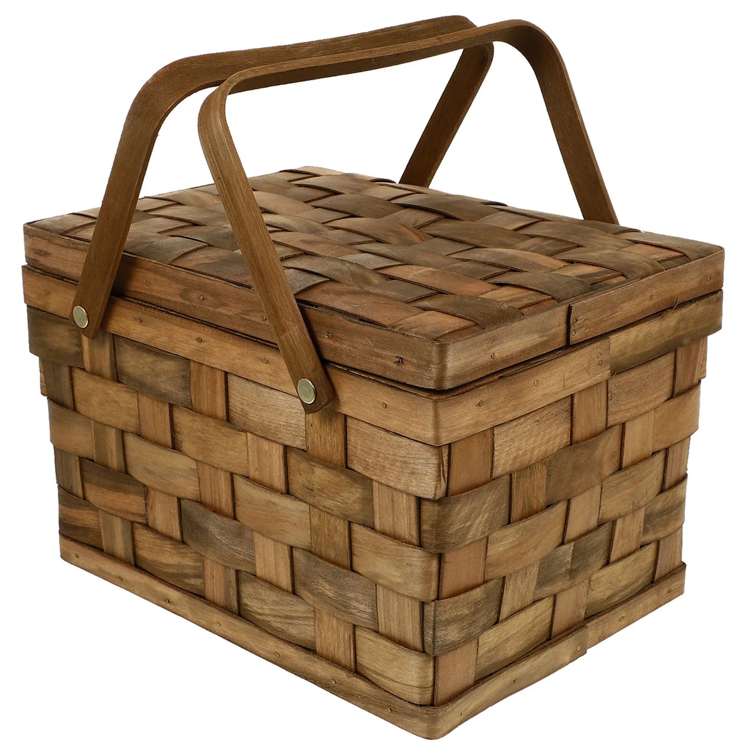 Wooden Woven Large Capacity Picnic Storage Basket