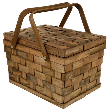 Wooden Woven Large Capacity Picnic Storage Basket