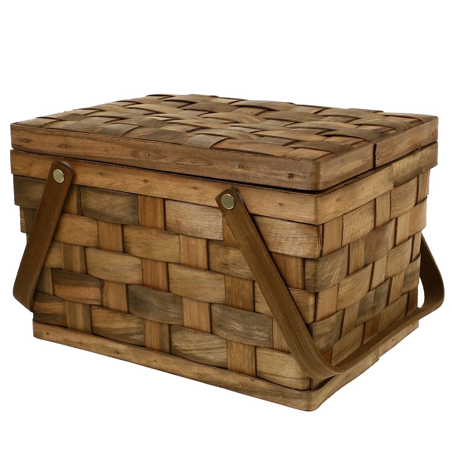 Wooden Woven Large Capacity Picnic Storage Basket