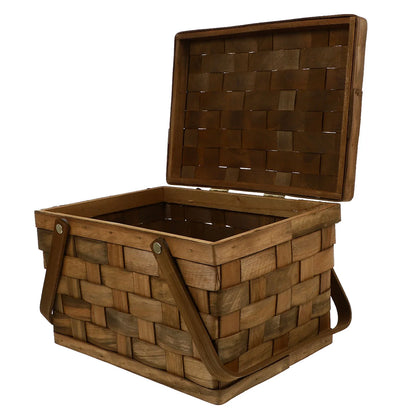 Wooden Woven Large Capacity Picnic Storage Basket