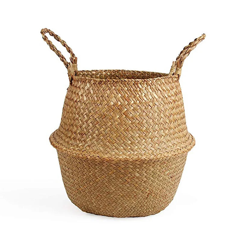Straw Wicker Rattan Hanging Flowerpot Basket