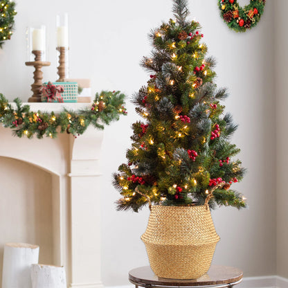 Straw Wicker Rattan Hanging Flowerpot Basket