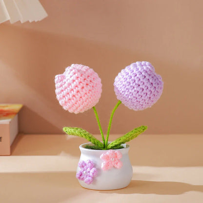Crochet Flower Potted Handcrafted Gift