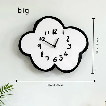 Swaying Cloud Cartoon Mute Wall Clock White