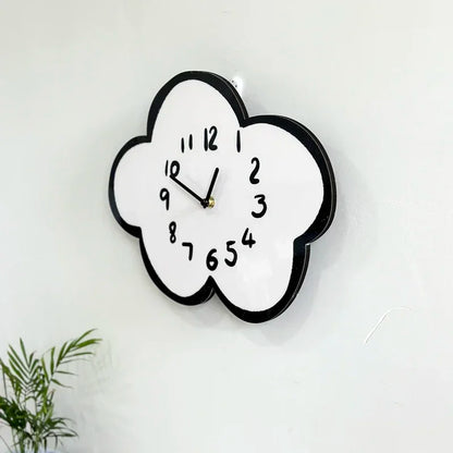 Swaying Cloud Cartoon Mute Wall Clock White