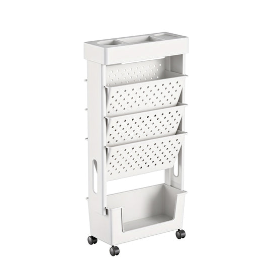 Wheeled Book Storage Rack Organizer (5-Tier)
