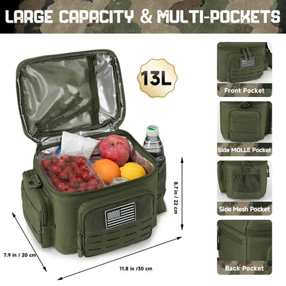 Tactical Lunch Box Heavy Duty Cooler Bag (Green)