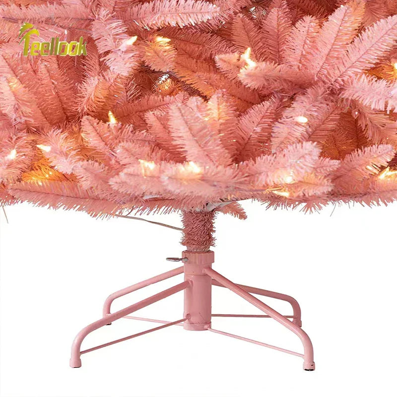 Christmas Tree Pink PVC Luminous with LED Lights