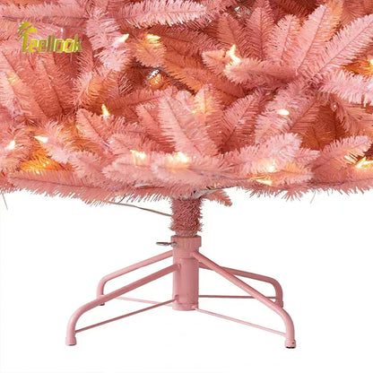 Christmas Tree Pink PVC Luminous with LED Lights