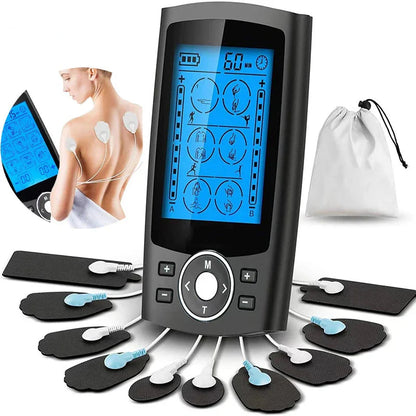 36-Mode TENS & EMS Muscle Stimulator Digital Therapy Device Black