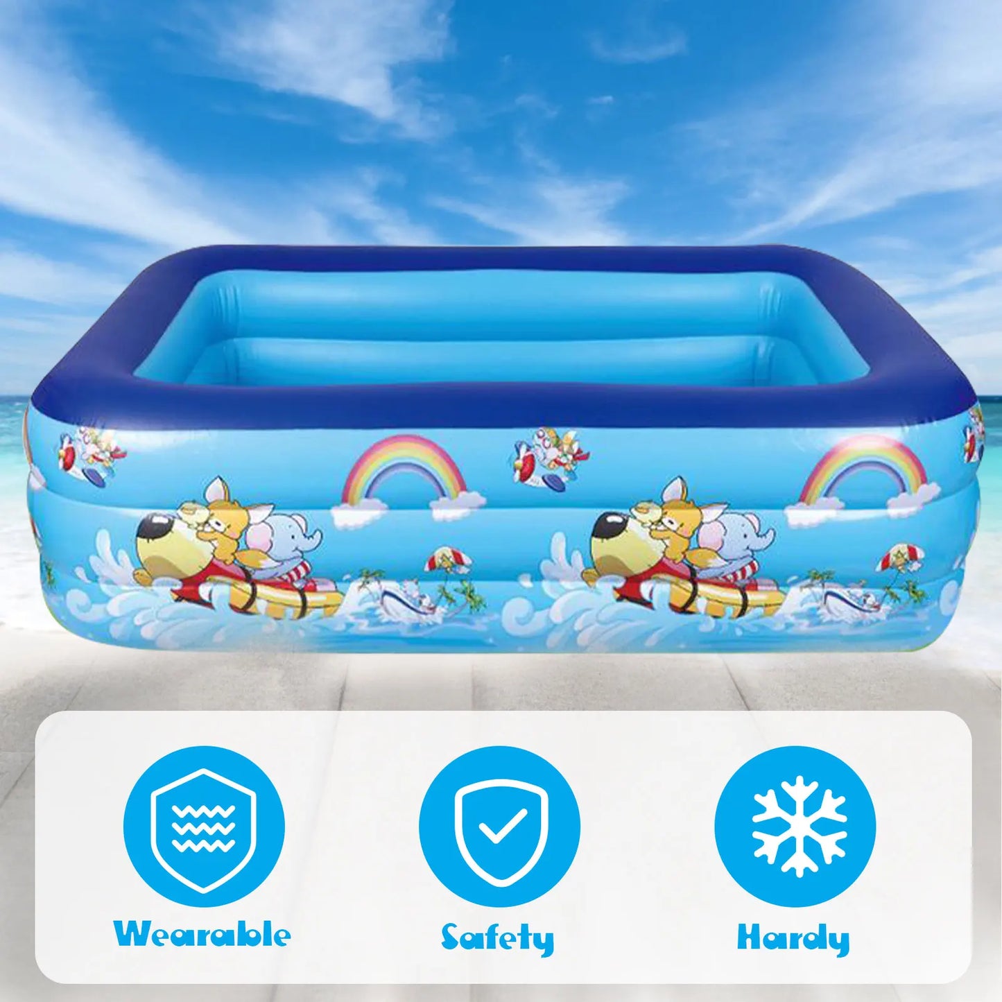 Inflatable Swimming Pool for Kids (Blue)
