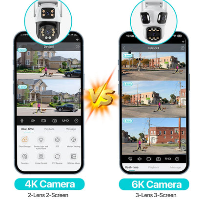 Three Lens 6K HD Outdoor WiFi Security Camera