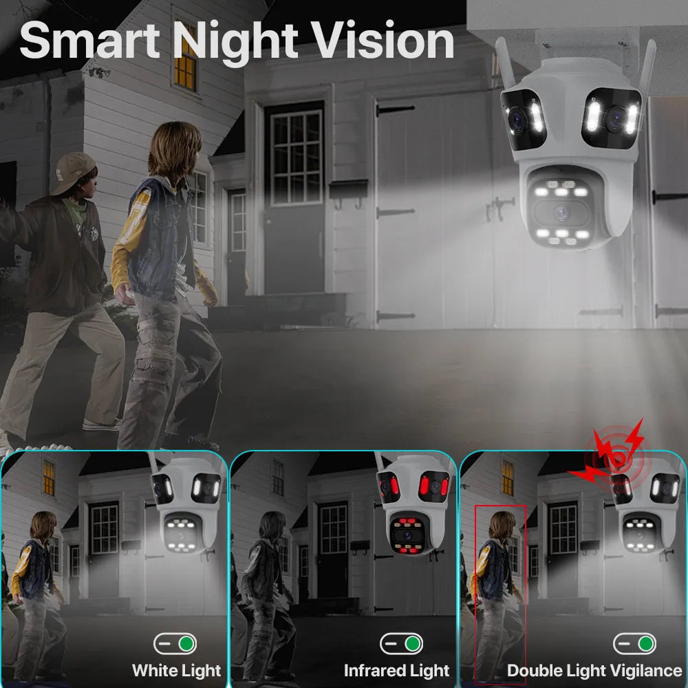 Three Lens 6K HD Outdoor WiFi Security Camera
