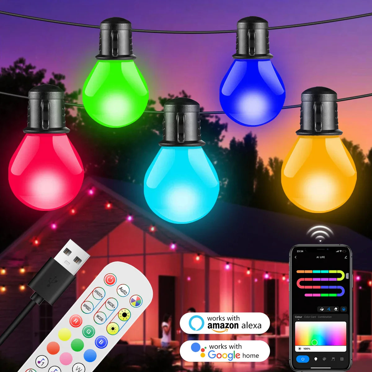 Smart WIFI LED String Lights