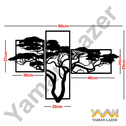 Modern 3-Pieces Wooden Wall Art