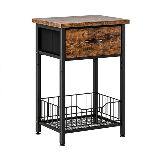 Versatile Bedside Table Organizer - Brown