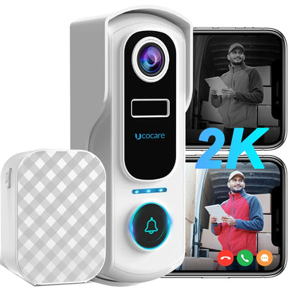 2K Wireless Video Doorbell with Chime