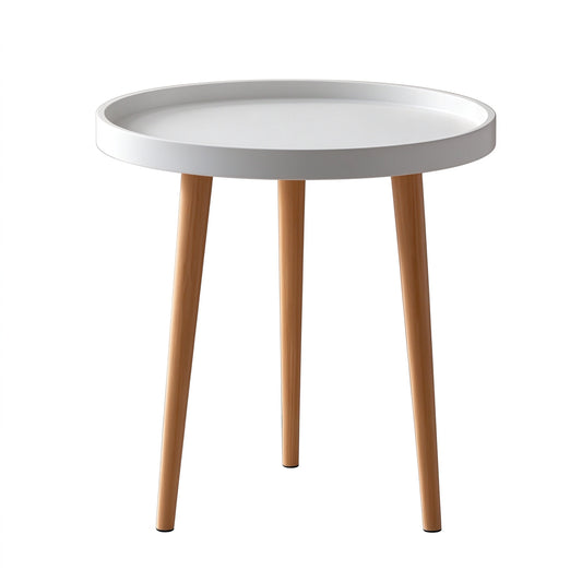 Embrace Elegance with the Round Coffee Table Boasting Three Harmonious Legs