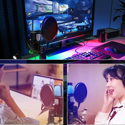 USB RGB Microphone Gaming Mic for Podcast & Streaming