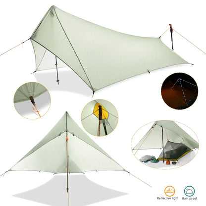 Ultralight Waterproof Flysheet Tent Shelter (Green)