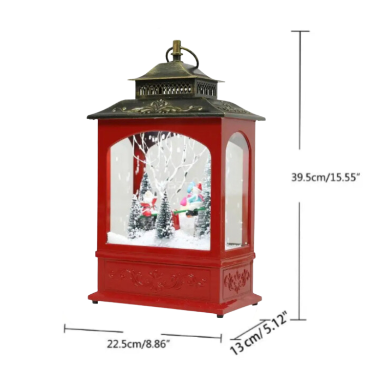 Christmas Snow Wind Lantern with LED Light and Music