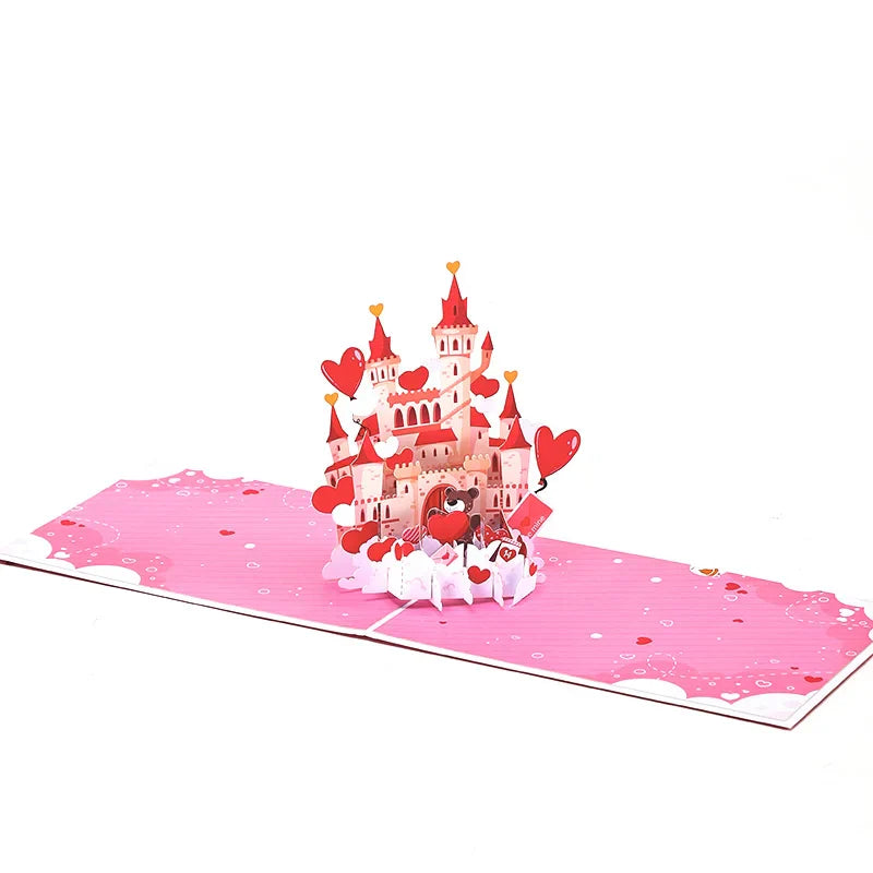 3D Pop Up Valentine's Day Greeting Card Love Bear Rose