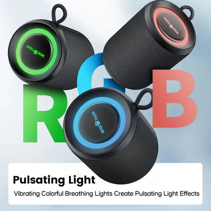 Outdoor Bluetooth Speaker Waterproof with Bass Boost (Black)