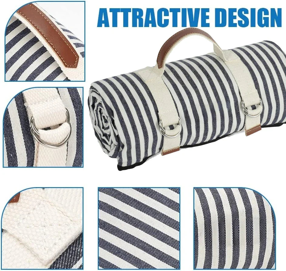 Waterproof Picnic Blanket with Carry Strap for Outdoor Activities